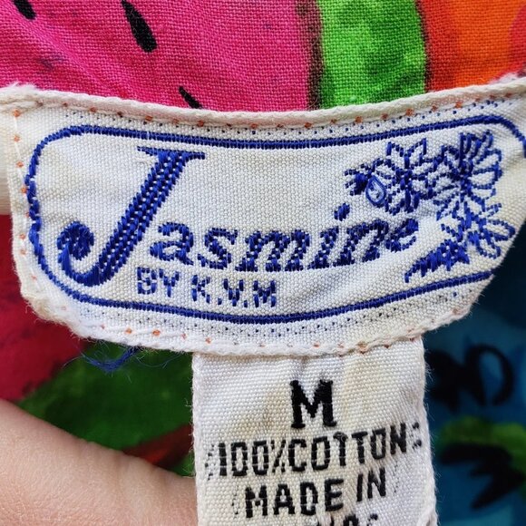 Vintage Tropical Watermelon Floral Print Mini Dress - Picture 7 of 7